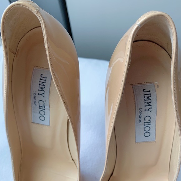 JIMMY CHOO Size 12 Beige Patent Leather Platform Pumps – Sui  Jimmy Choo Nude Patent Leather Platforms Pumps